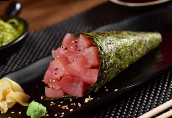 Temaki Atum Cebolinho c/ Arroz e Nori